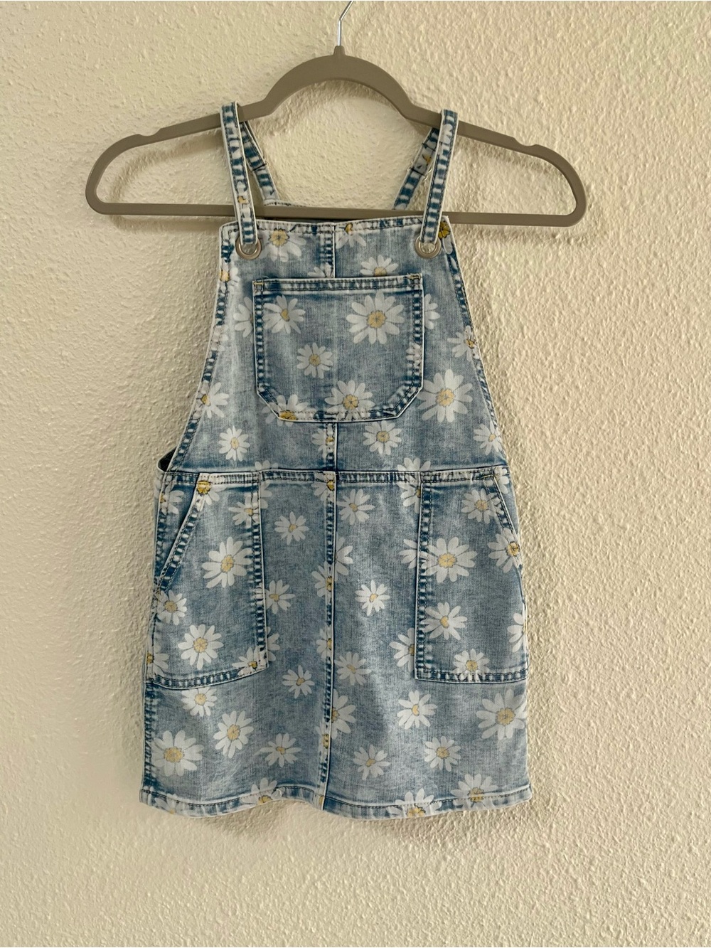 NWOT Cat&Jack Kids Denim Daisy Overall Dress - Blue